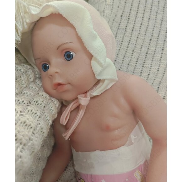 45cm Open Eyes Reborn Baby Girl Doll 5.61lbs Silicone Dolls Can Drink Water&Pee - Picture 9 of 16